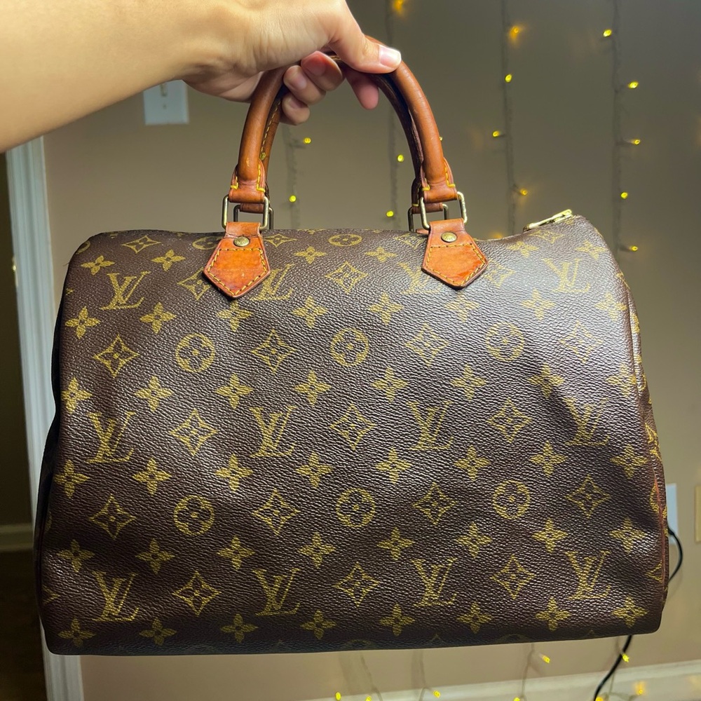 Vintage Authentic Louis Vuitton Speedy 30 brown monogram